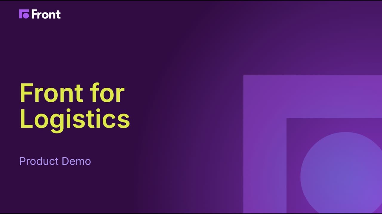 Watch Front for Logistics demo video