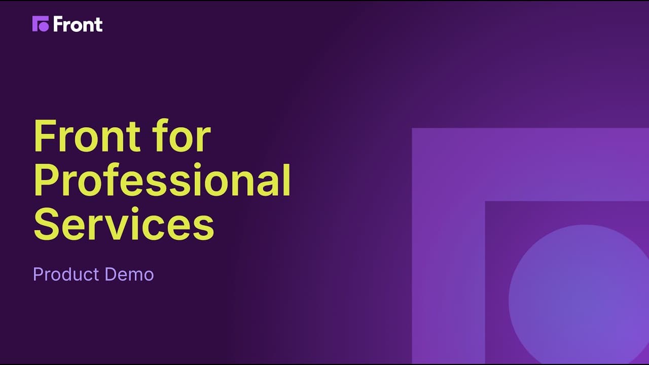 Watch Front for Professional Services demo video