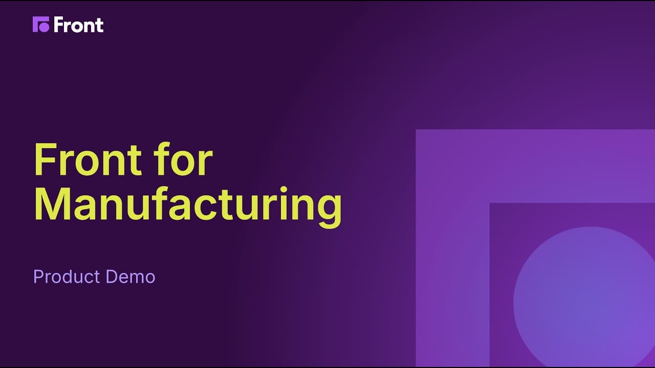 Watch Front for Manufacturing demo video