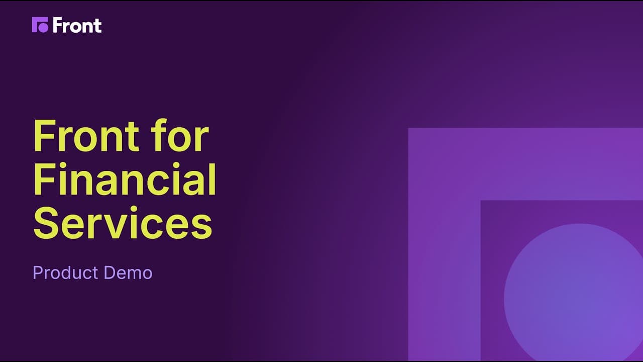 Watch Front for Financial Services demo video