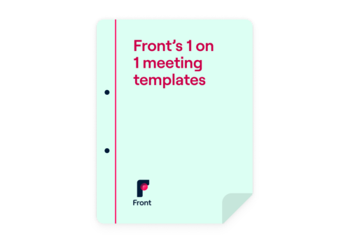 Front's templates for effective 1 on 1 meetings