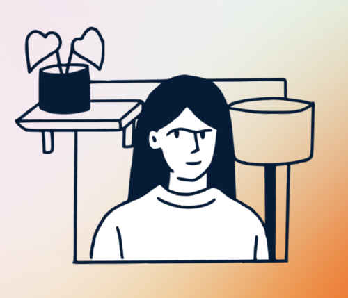 woman and plant