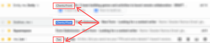 Labels on emails in Gmail