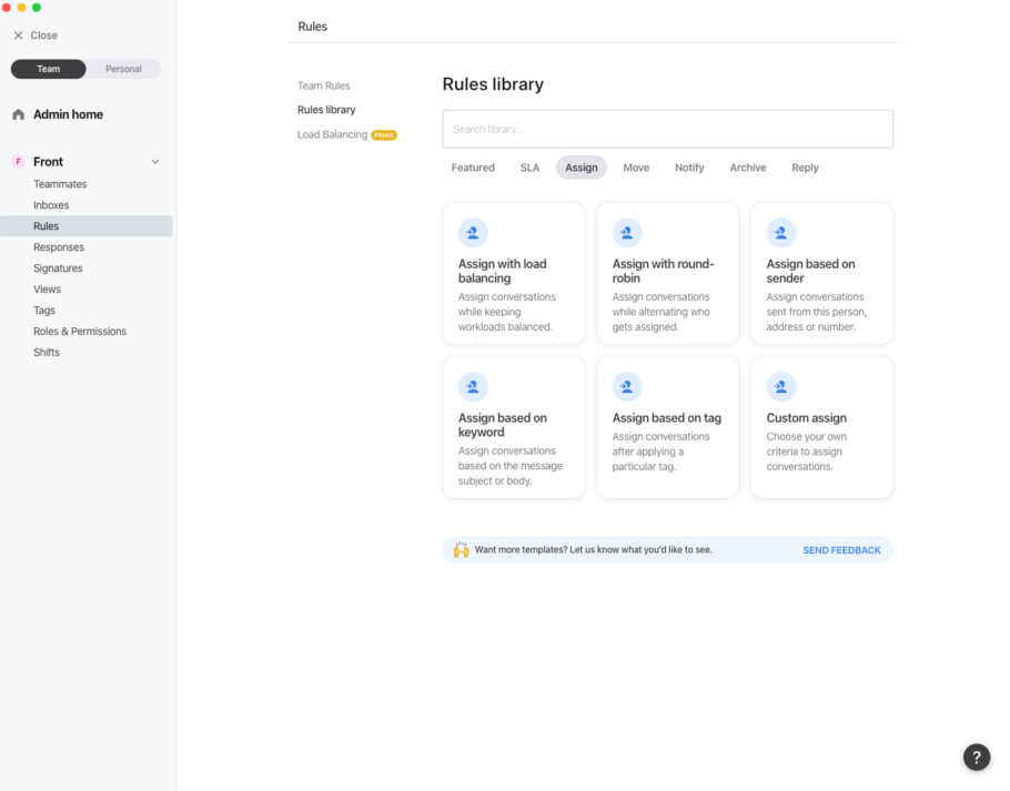 rules library assign