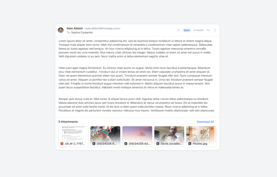 Front App Attachment Previews