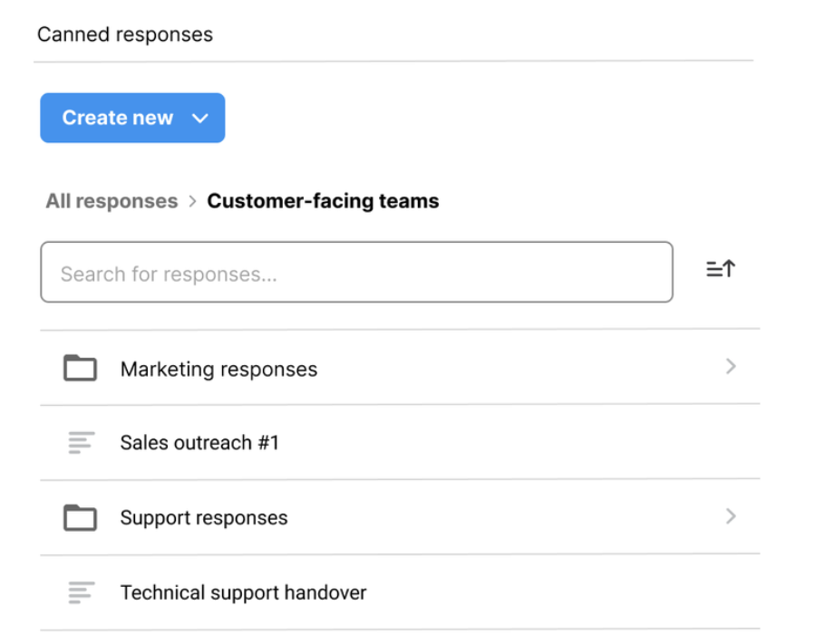 Front Message Template Categories