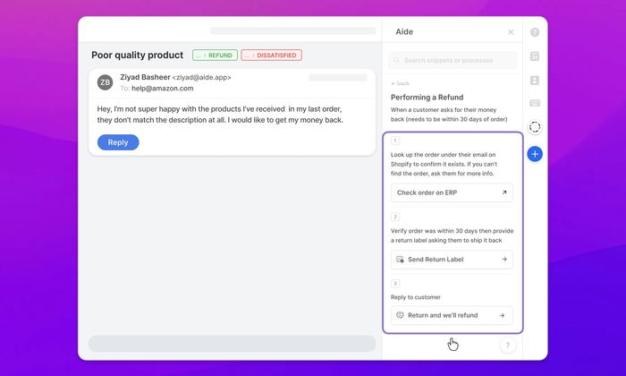 Screenshot of Aide