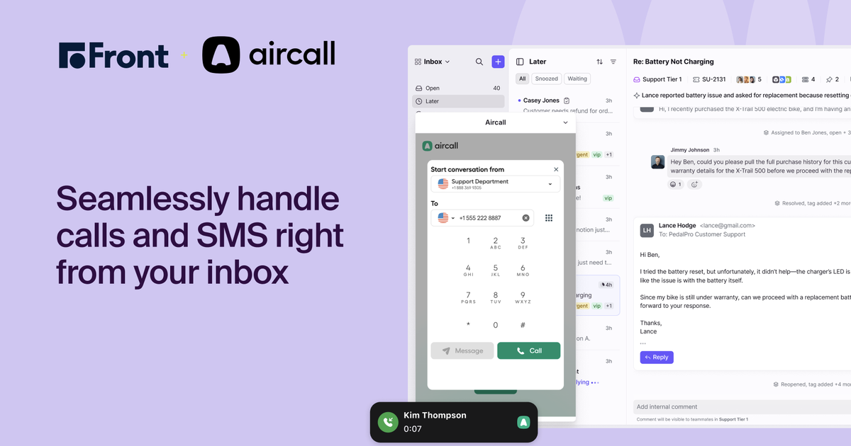 Aircall Integration | Front