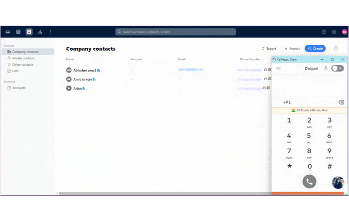 Screenshot of CallHippo