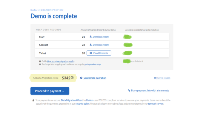 Screenshot of Help Desk Migration