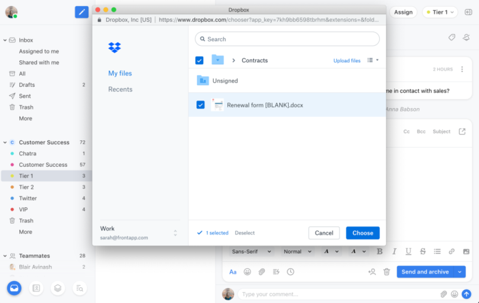 Screenshot of Dropbox