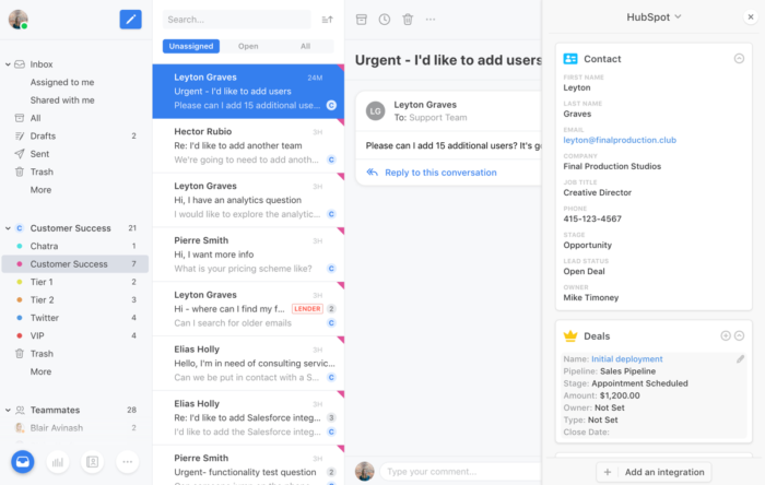Screenshot of HubSpot