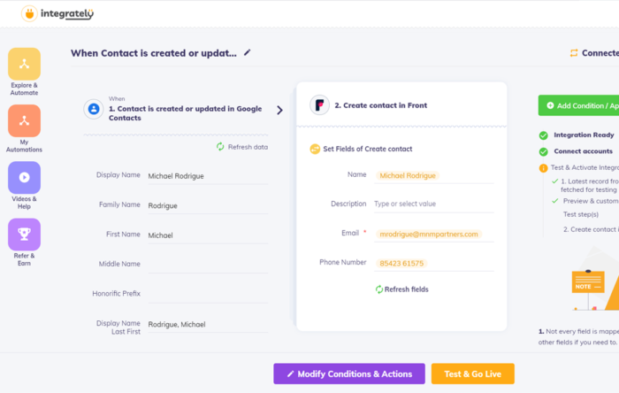 Screenshot of Integrately