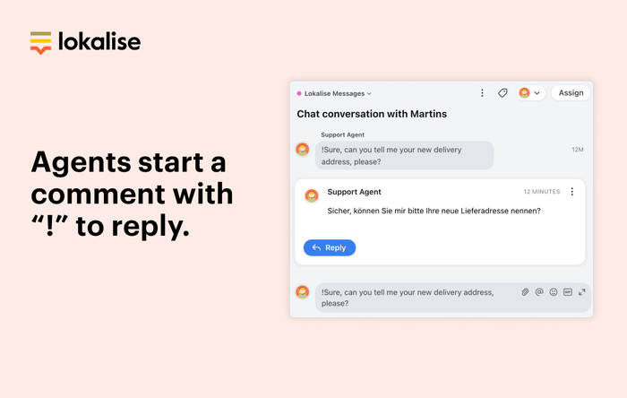 Screenshot of Lokalise Messages