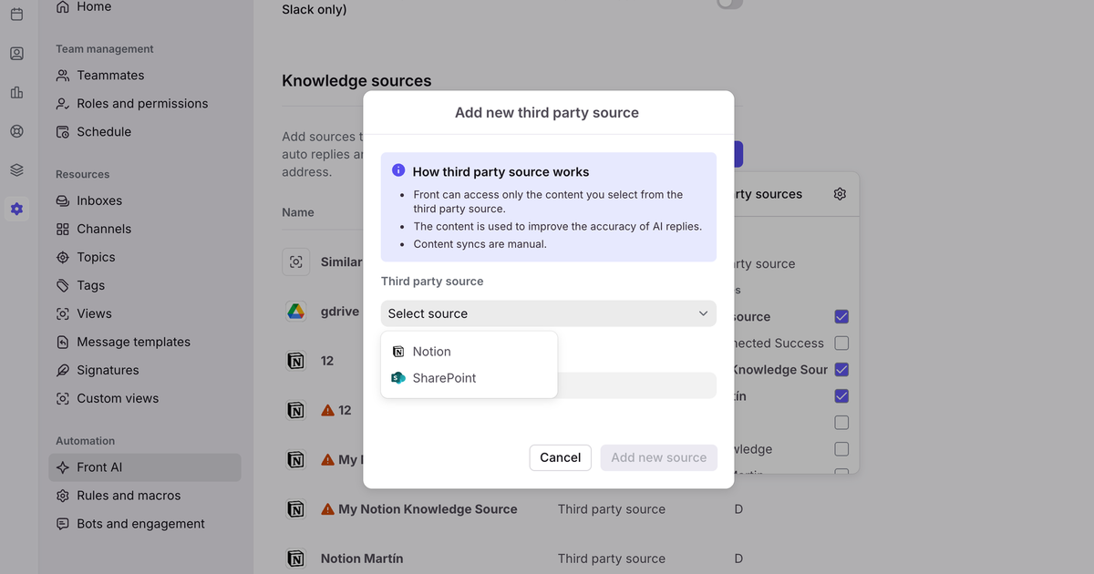 Microsoft Sharepoint Integration | Front