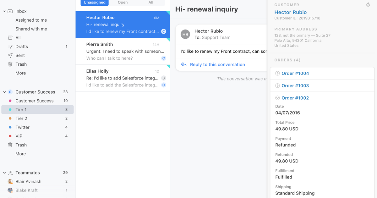 Shopify Integration | Front