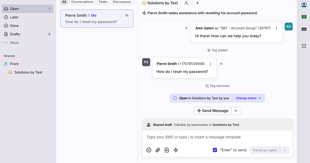 Solutions by Text Integration | Front