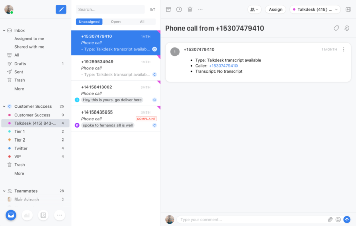 Screenshot of Talkdesk