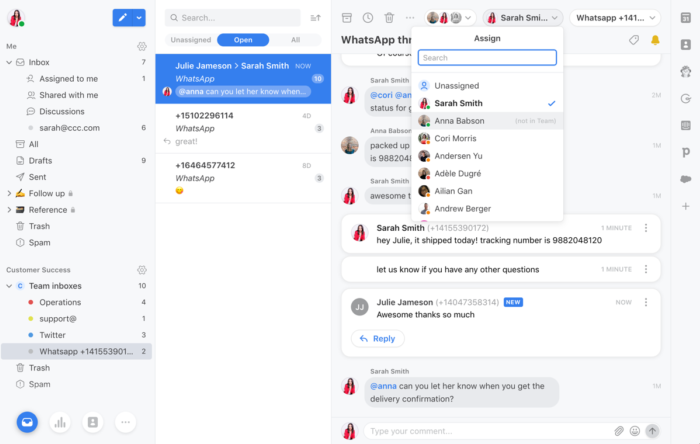 Screenshot of WhatsApp