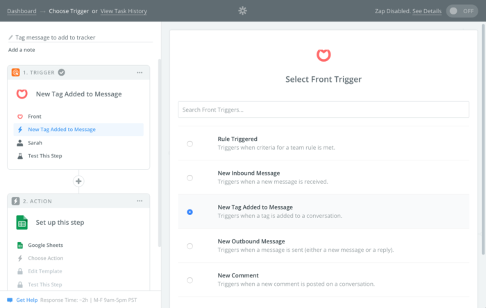 Screenshot of Zapier
