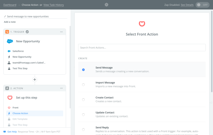 Screenshot of Zapier